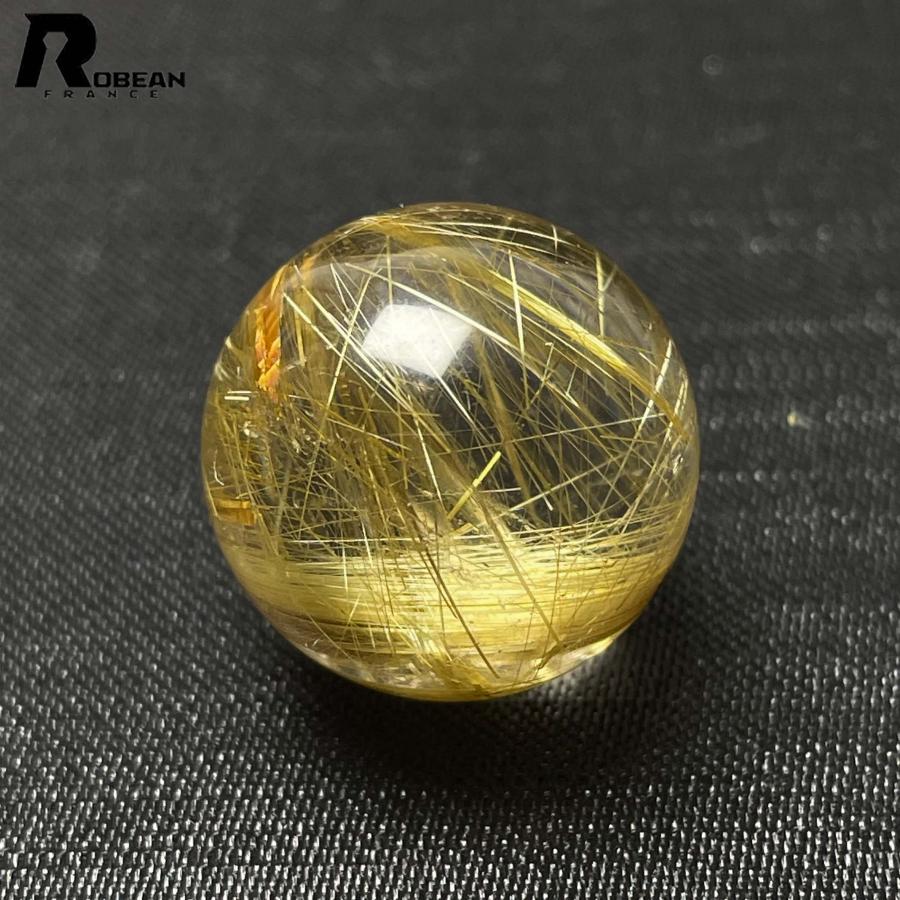 絶賛 EU製★ROBEAN・極!極満針ルチルクォーツ★ ボール パワーストーン 天然石 金運 お守り ボール 1粒 19.4mm D0422100の画像