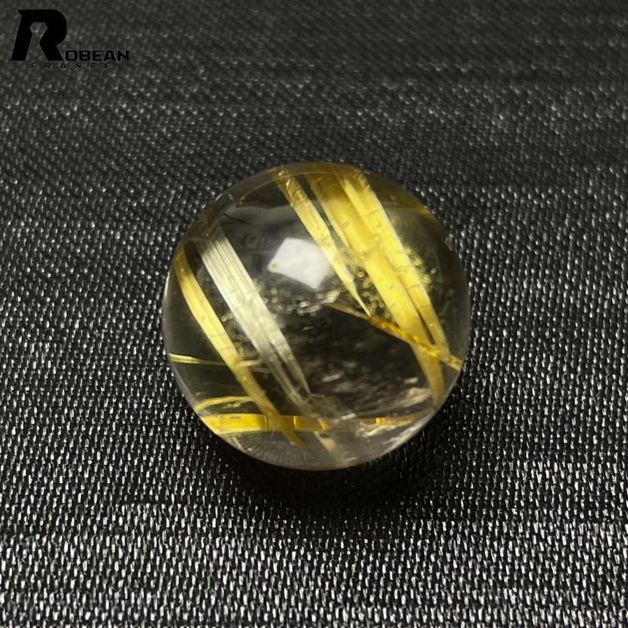 逸品 EU製★ROBEAN・極!極満針ルチルクォーツ★ ボール パワーストーン 天然石 金運 お守り ボール 1粒 15.5mm D0422102