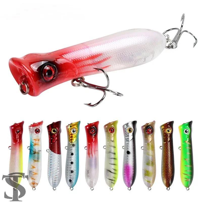 並行輸入品 1PCS 8CM 11G ポッパー釣りルアー 6# フック トップ
