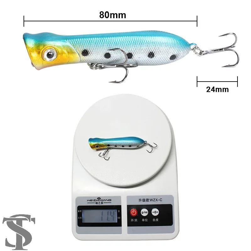 並行輸入品 1PCS 8CM 11G ポッパー釣りルアー 6# フック トップ