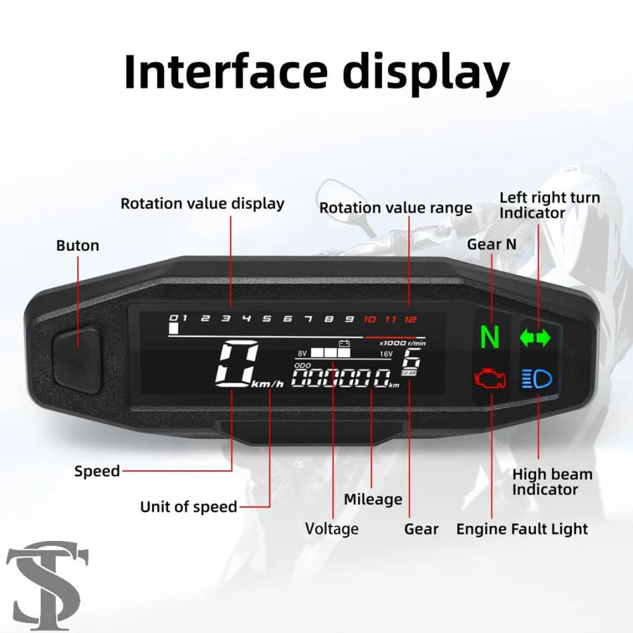 並行輸入品 バイクデジタルダッシュ汎用 GPS スピードメーター KM/H