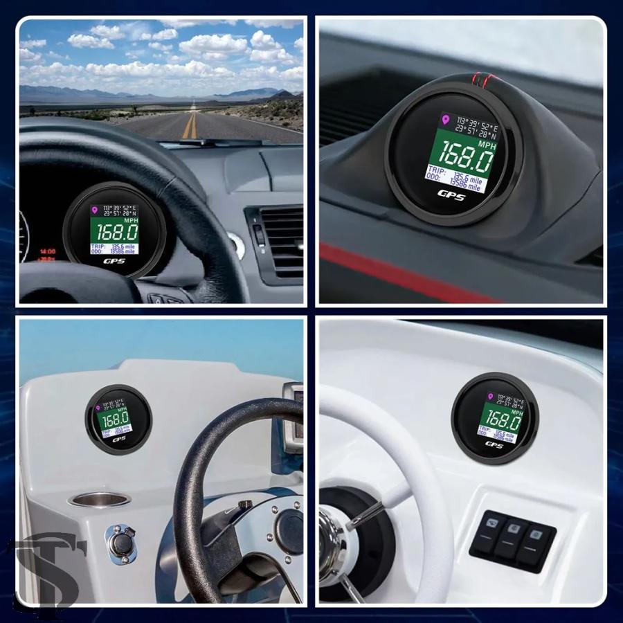 並行輸入品 デジタル GPS スピードメーター 52 MM 12V 24V TFT