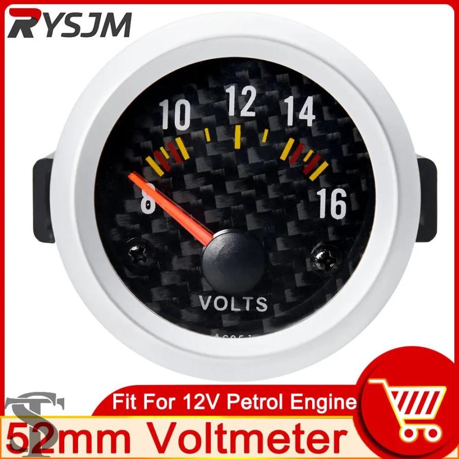 Auto Meter オートメーター 電圧計ボルトメーター 52φ自動車用正規品 並行輸入品 52 MM電圧計ゲージボルトメーター 12V 自動車計器電圧計 8