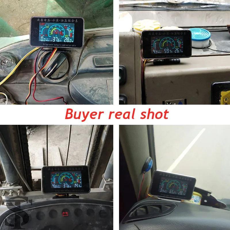 並行輸入品 汎用車 3 1 多機能デジタル油圧計電圧計水温計 NPT1/8
