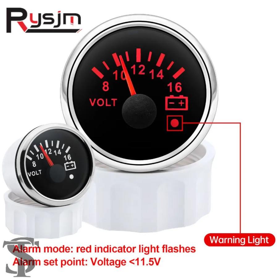 並行輸入品 52 MMマリン電圧計 8-16 V/16-32 V ボルトメーターゲージ