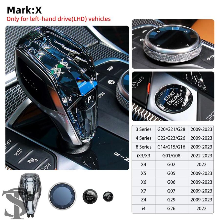 並行輸入品 4 個セットクリスタルギアシフトノブレバー BMW G20 G21