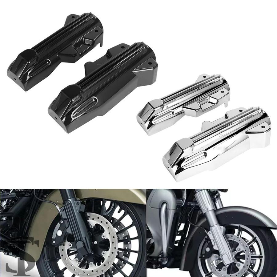 並行輸入品 黒バイクフロントロアフォークカバー ABS プラスチック