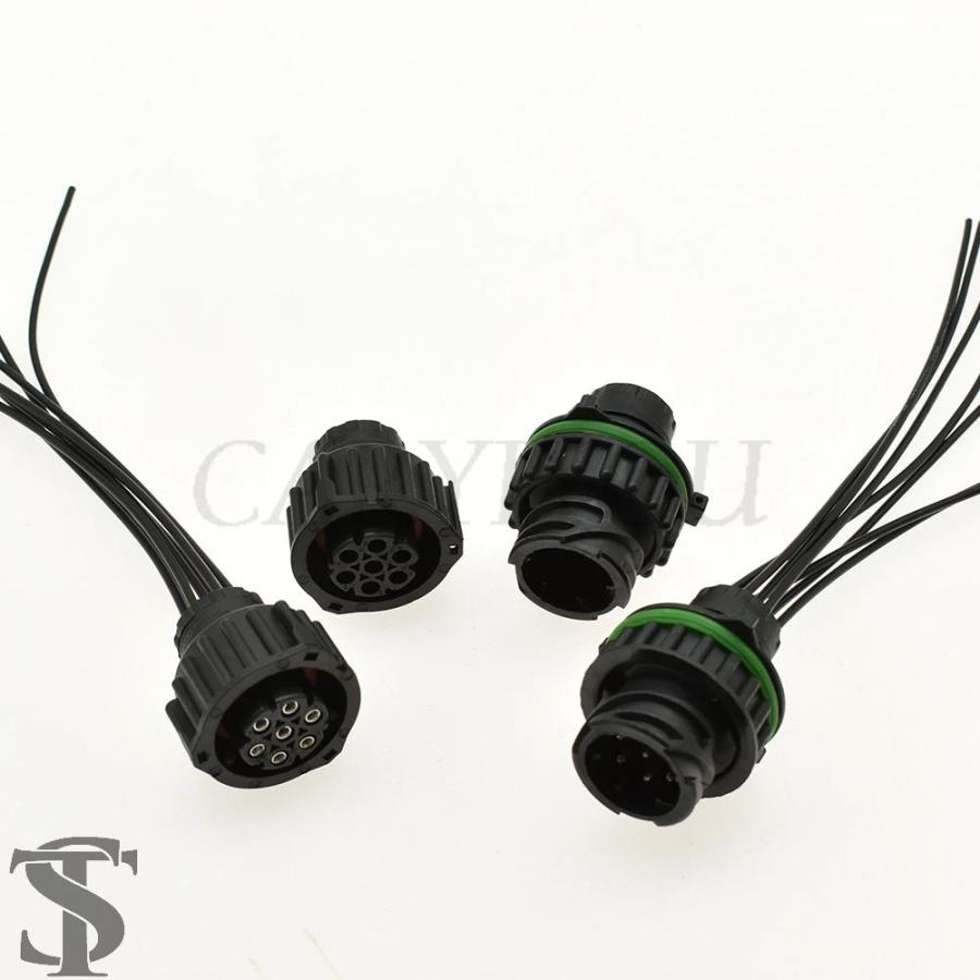 並行輸入品 1セット 7ピン TYCO AMP 1.5 MM BU-STE KPL 円形 DIN ハウジング オス メス コネクタ ...