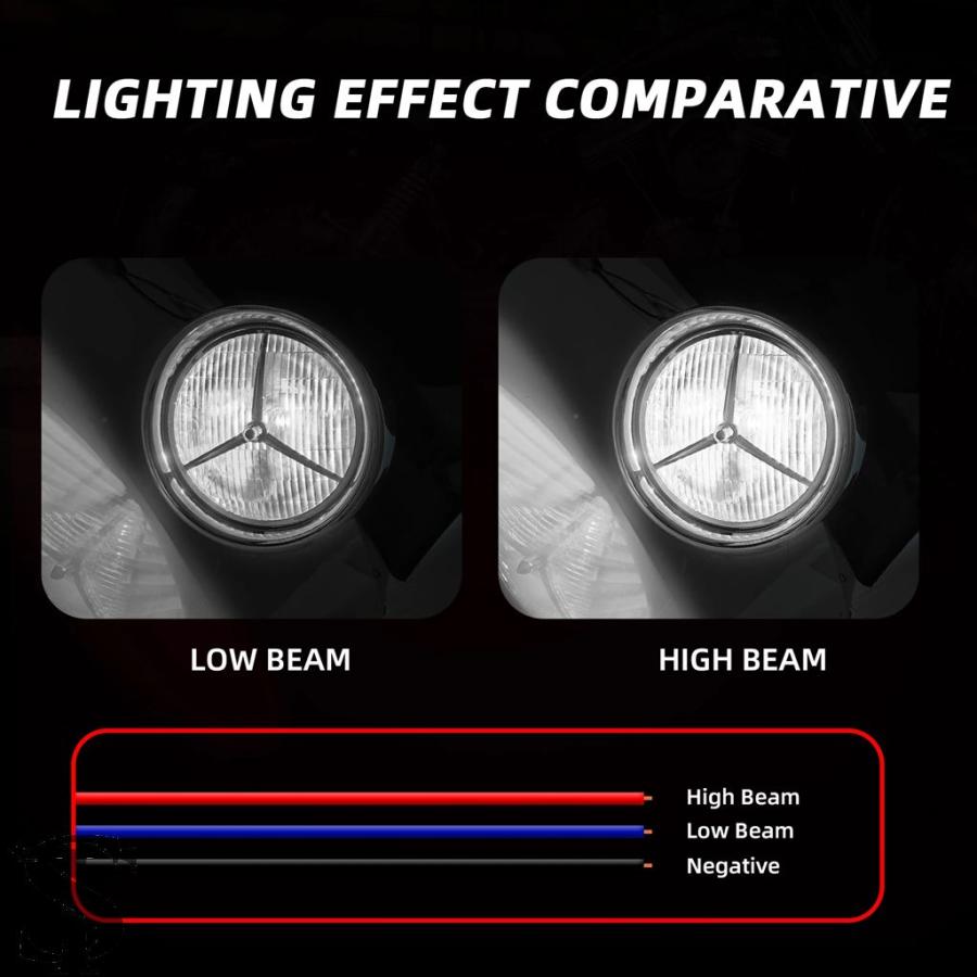 並行輸入品 7インチ LED クラシック カスタム ブリム トリム カバー