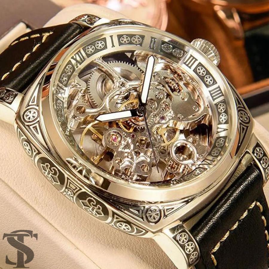 並行輸入品 メンズ用ブラック合金ビジネススタイルルミナス彫刻フル 