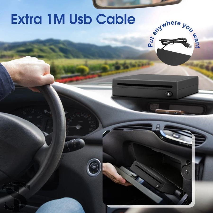 並行輸入品 車用CDドライブプレーヤー 外付けUSB CDプレーヤー 車用