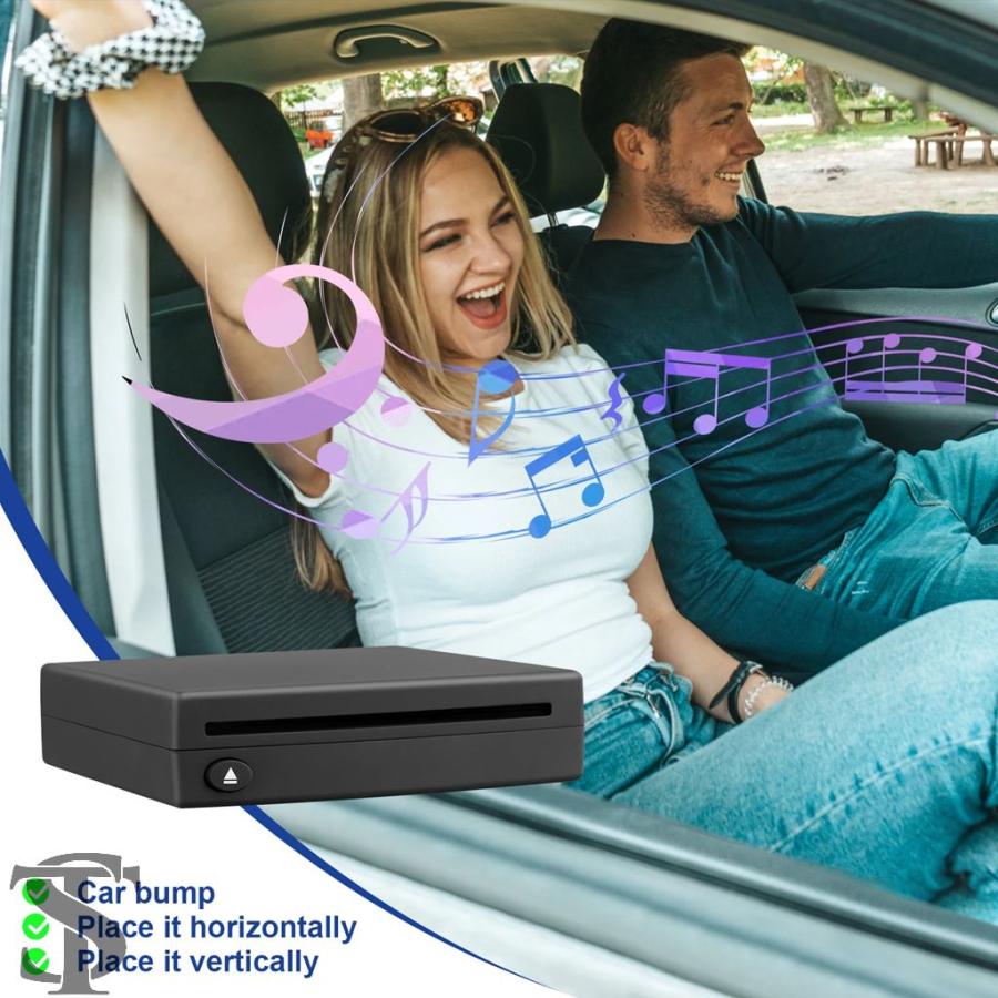 並行輸入品 車用CDドライブプレーヤー 外付けUSB CDプレーヤー 車用