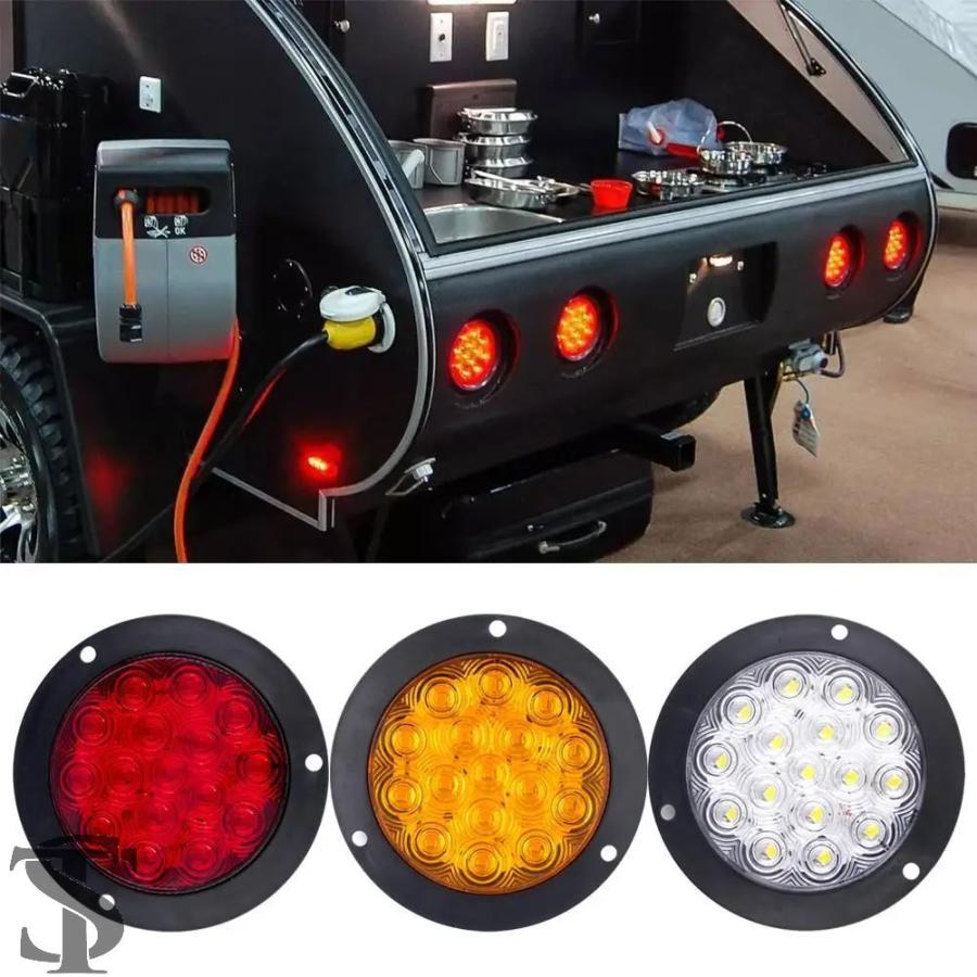並行輸入品 4インチ 16 LED ラウンドテールライト 12V 24V リア