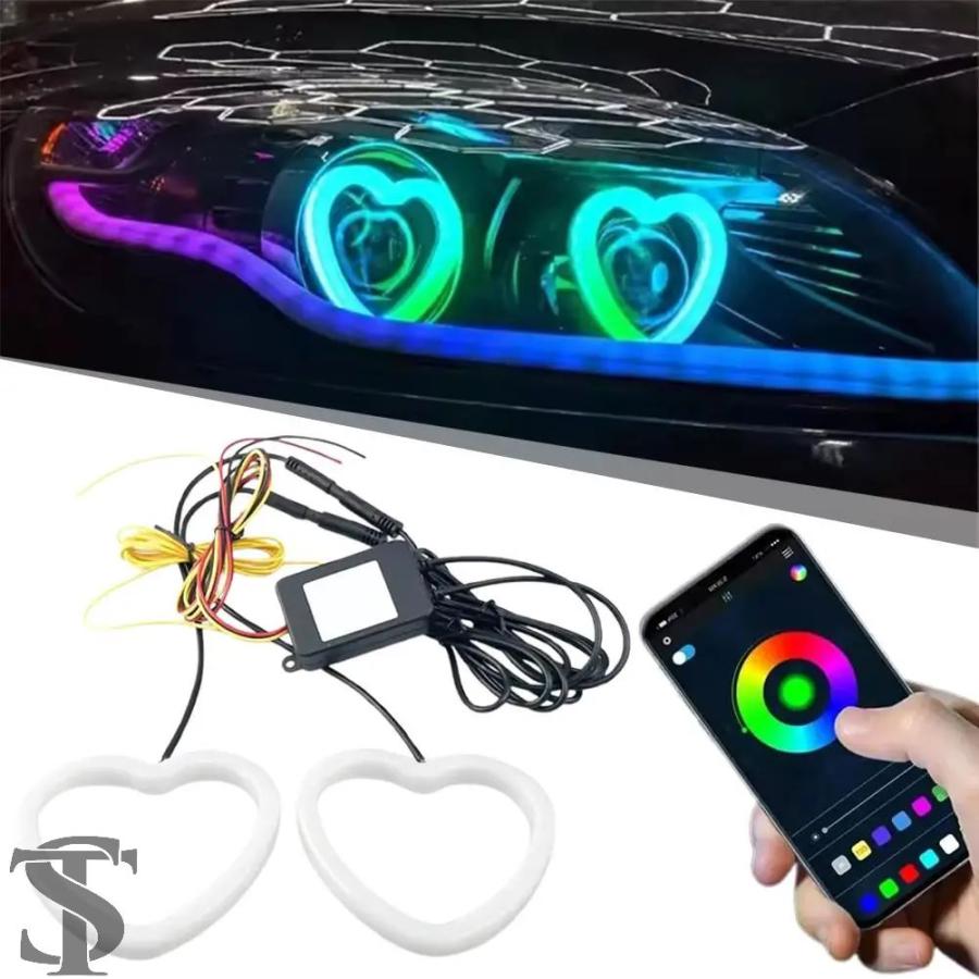 並行輸入品 1セット 車用エンジェルアイ RGB コットン ハローリング