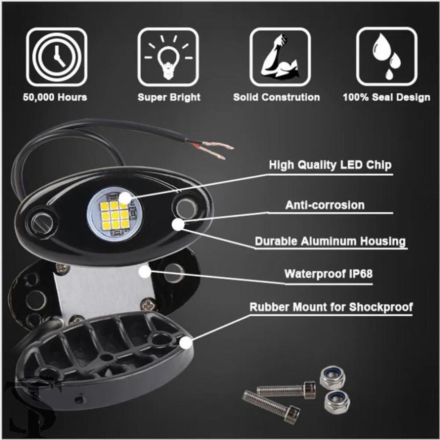 並行輸入品 2/4 個防水 LED ロックライトジープ ATV オフロード車