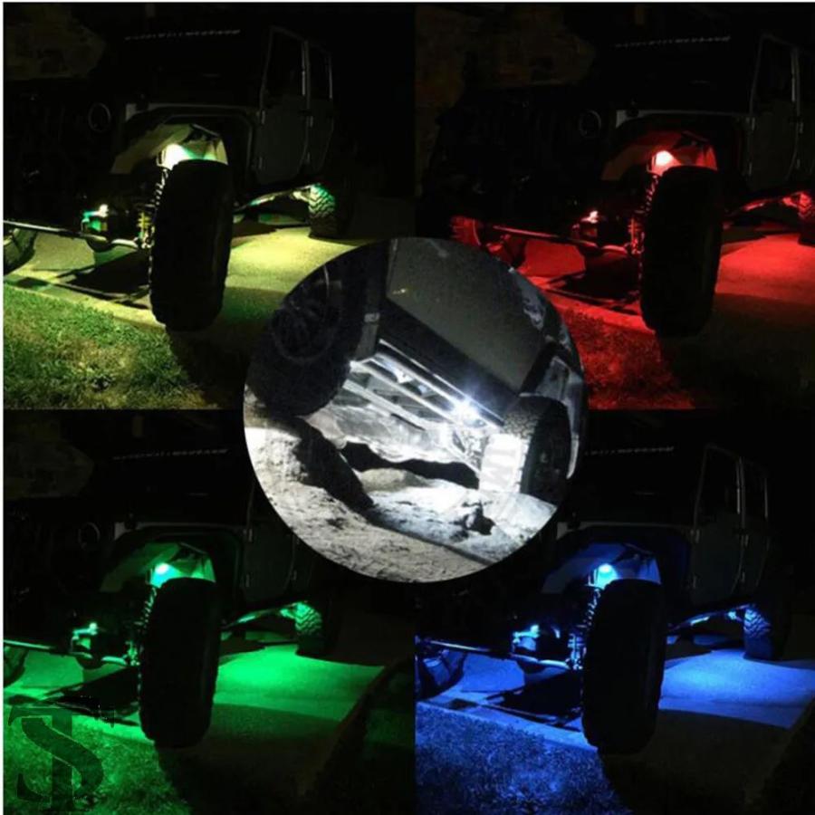 並行輸入品 2/4 個防水 LED ロックライトジープ ATV オフロード車