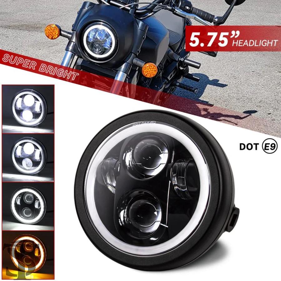 並行輸入品 5.75 インチバイク LED ヘッドライトハウジング汎用 