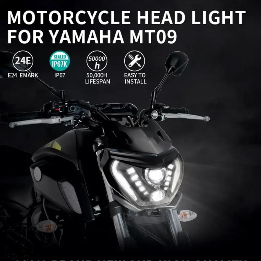 MT-09 ヘッドライト ヘッドライト LED ランプ MT-07 用 MT-09 DRL ライト H4 ヘッドライト