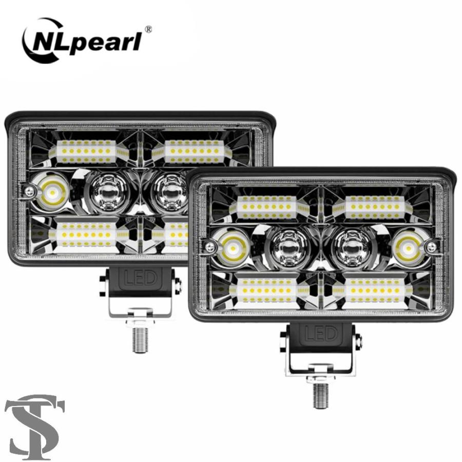 NLPEARL 車用4インチLEDライトバー イエローホワイト オフロード用 