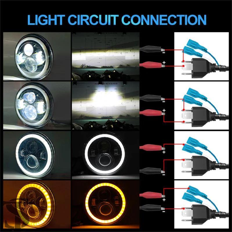 並行輸入品】2 個 7 インチバイク LED ヘッドライトバイクジープ