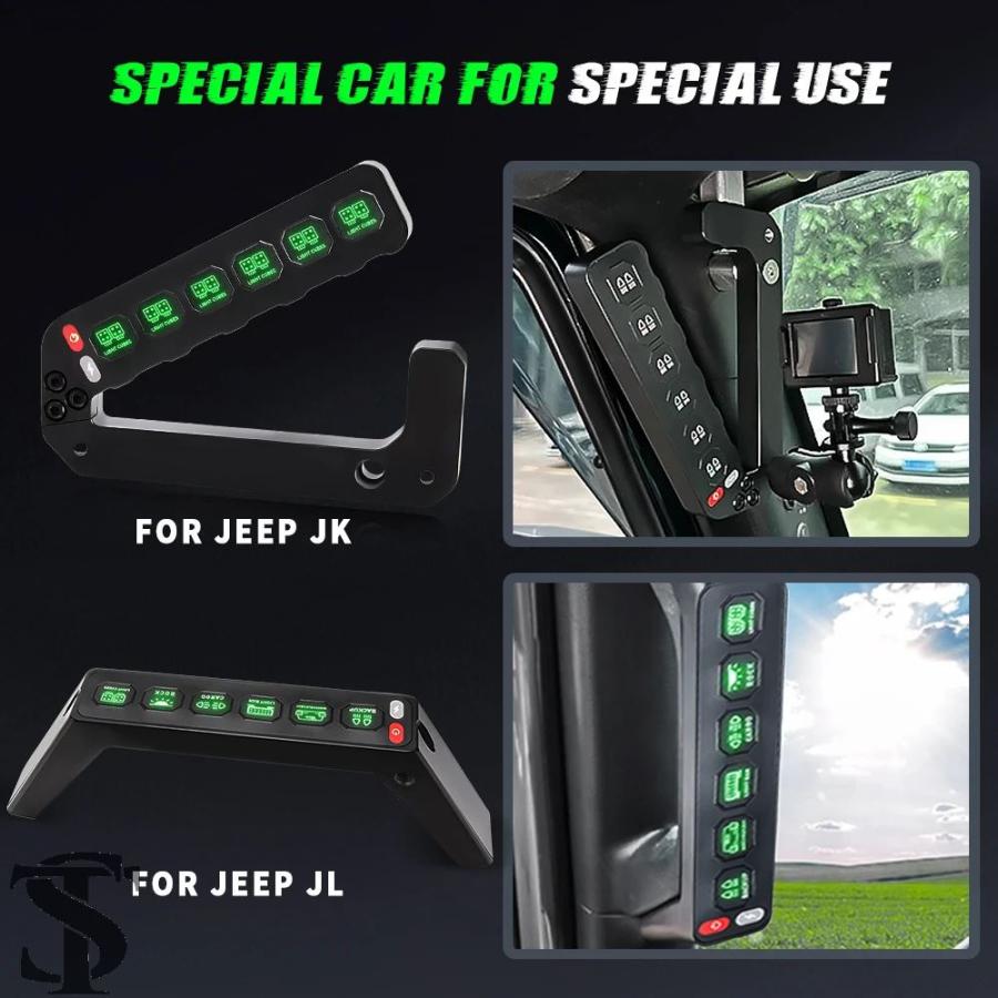 並行輸入品 6 ギャングスイッチパネル 12V JL グラブハンドルスイッチ