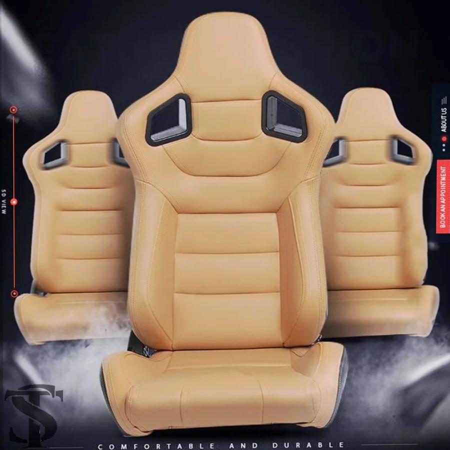 並行輸入品 調節可能レーシングシート 3D PVC フルラップレザー汎用