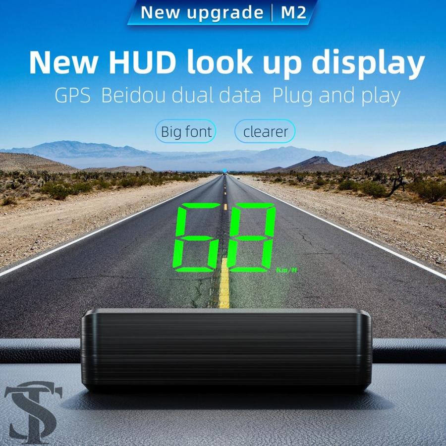 並行輸入品 M2 HUD GPS ヘッドアップディスプレイフロントガラス表示画面北斗 + メータースピード KMH 電子カーエレクトロニクス ...