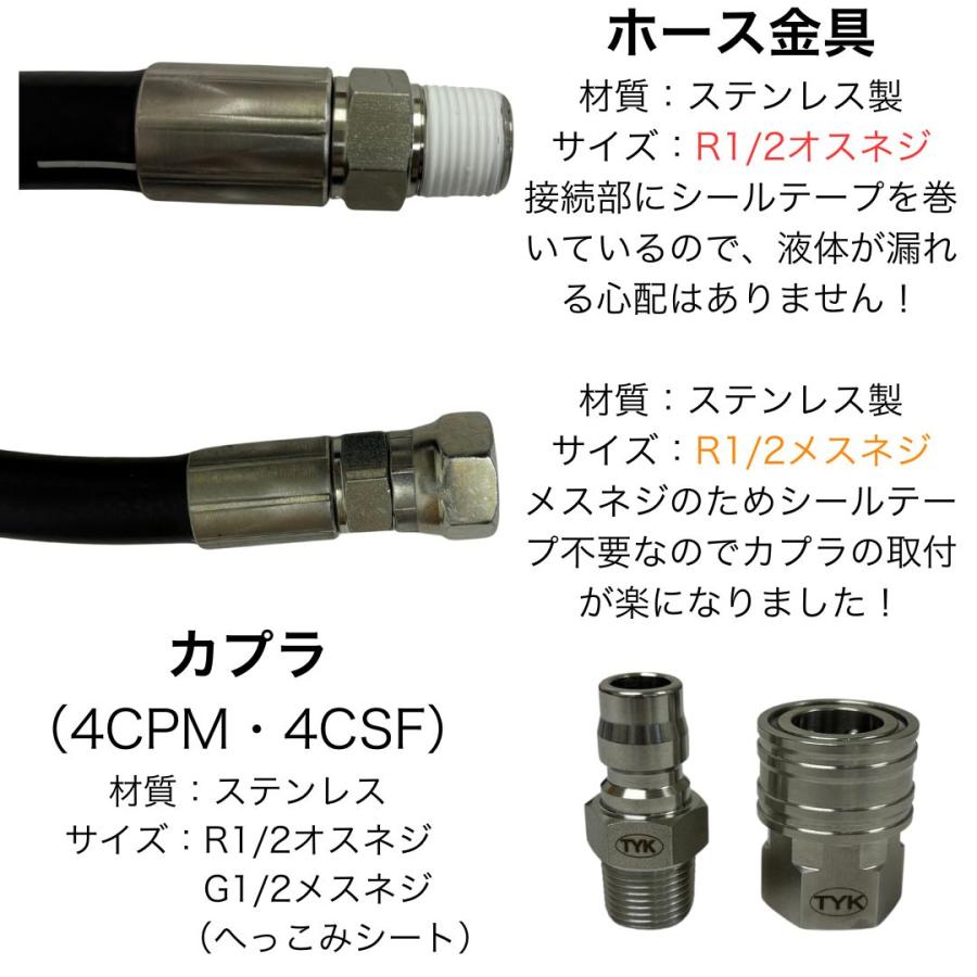 高圧ホース 3分 20m 細め スリム 日本ワグナー 精和産業 フルテック等
