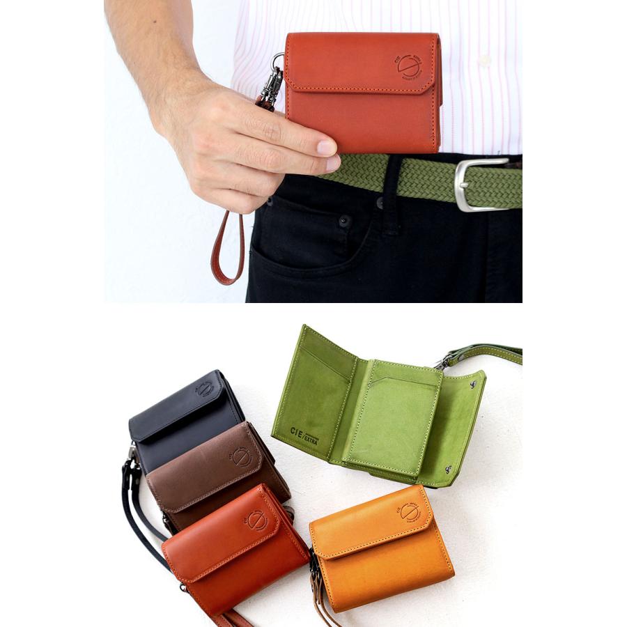 cie様　ヌメ革ブラック CIE シー コンパクトウォレット 財布 カウレザー ELVA COMPACT