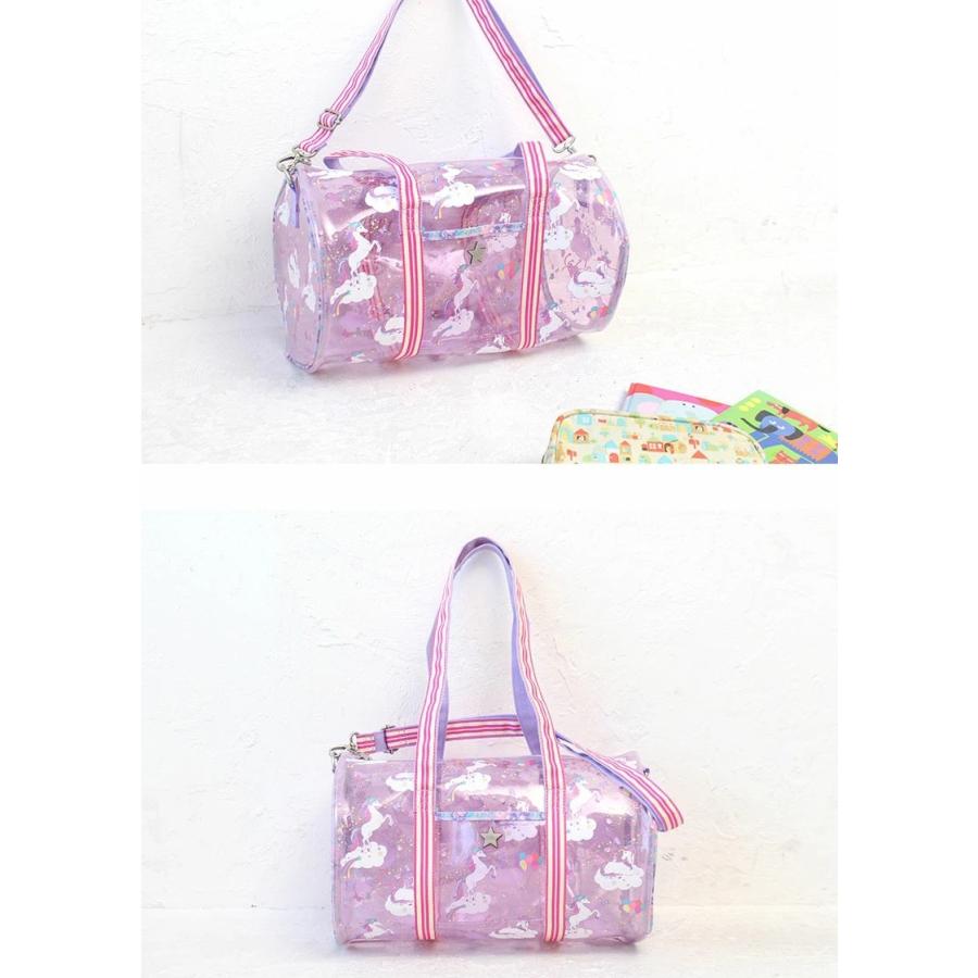 最大22 還元 フェフェ Fafa Amy Pvcボストンバッグ 6121 03 プールバッグ クリア ラメ かわいい キッズ ガールズ 女の子 子供 小学生 幼稚園 スイミング
