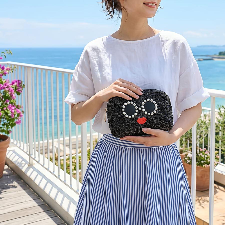 専用☆バッグ＋袋が入るポーチ☆ ジョリーフルール a-jolie（アジョリー） ポーチ カゴ風素材 aj-707 レディース 春夏