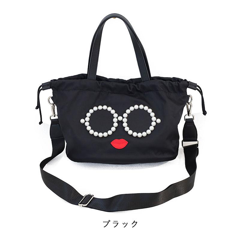 アジョリー バック トートバッグ a-jolie パールサングラス ショルダー トート 巾着バッグ 巾着トートバッグ ajym-428 lyp6の画像