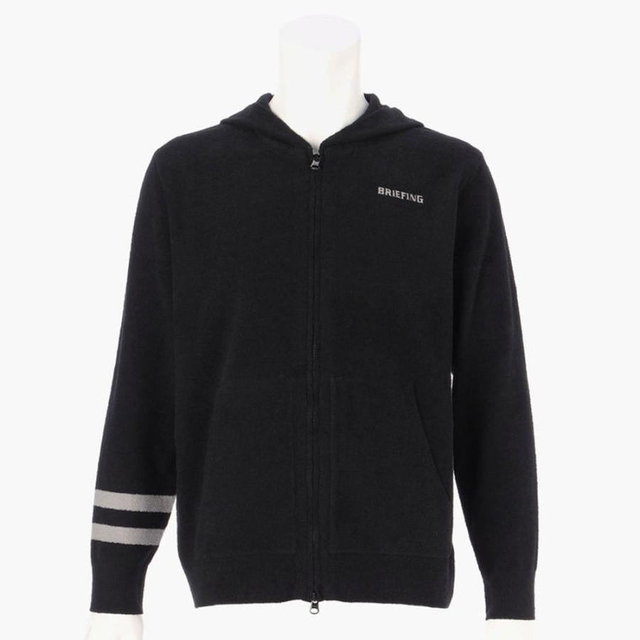 新品 ★メンズS 36,300円 ブリーフィング フルジップパーカー 黒 BRIEFING GOLF ブリーフィング ゴルフ ニットパーカー メンズ 正規品
