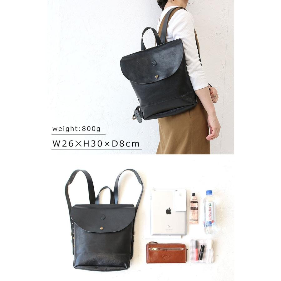 美品　CLEDRAN 本革 リュック バック シボ革 ブラック CLEDRAN クレドラン バッグ アモ リュックサック リュック AMO