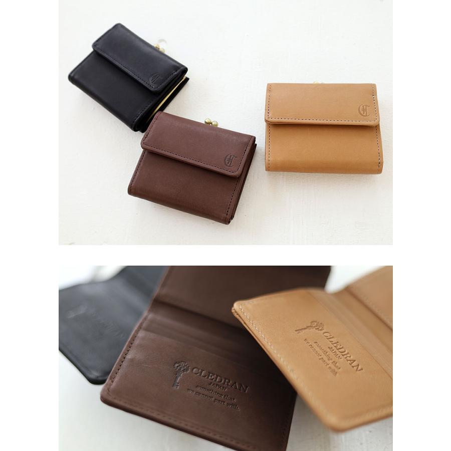 クレドラン CLEDRAN ANNE MINI PURSE WALLET アネ ミニパースウォレット ミニ財布 三つ折財布 日本製 cl3220 がま口財布 小さい財布 レザー 正規品 akz016｜touzaiyamakaban｜14