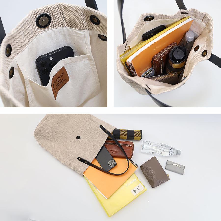 ハンドメイドおしゃれ大人可愛いゆったりふっくらＣタイプ CLEDRAN（クレドラン） HAND&WOWK トートバッグ cotton jute tall tote
