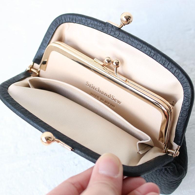 新規購入 StitchandSew スティッチアンドソー カウレザーがま口 財布
