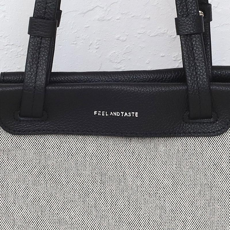 フィールアンドテイスト トートバッグ TRAVA ショルダーバッグ f151d564 FEEL AND TASTE A4 B4 対応 通勤 コットン レザー 牛革 lyp6 akz006の画像