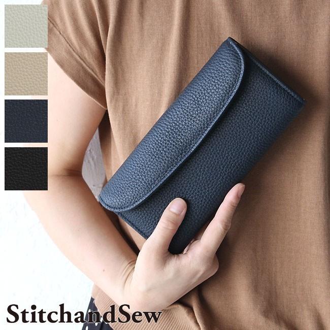 ステッチアンドソー 長財布 カウレザー フラップ ロング ウォレット StitchandSew Flap Long Wallet fwl101 スティッチアンドソー ヌメ革 lyp3st｜touzaiyamakaban