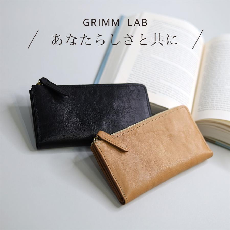 GRIMM LAB L字ファスナー 長財布 薄型 グリムラボ gl-00005 本革 牛革