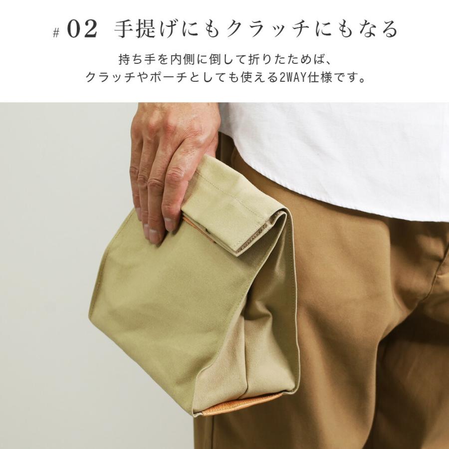 パラフィンキャンバス 2way手提げ 日本製 革 レザー トート クラッチ