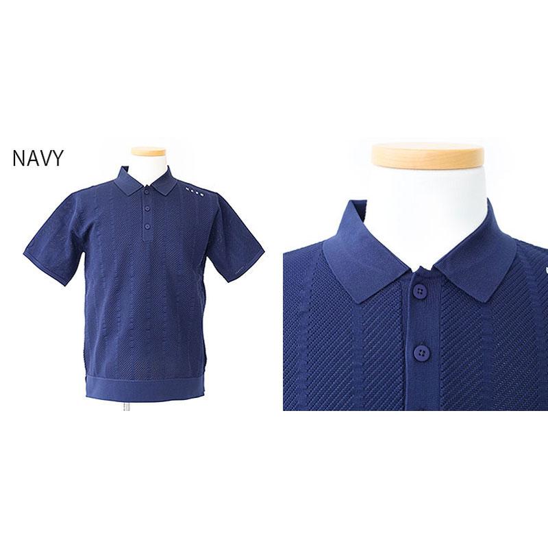 HERG1 ゴルフ エルグワン STRIPE MESH KNIT POLO ストライプ