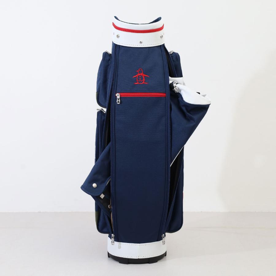美品 マンシングウェア（Munsingwear）キャディバッグ ネイビー 白 青 マンシングウェア Munsingwear マルチカラーキャディバッグ
