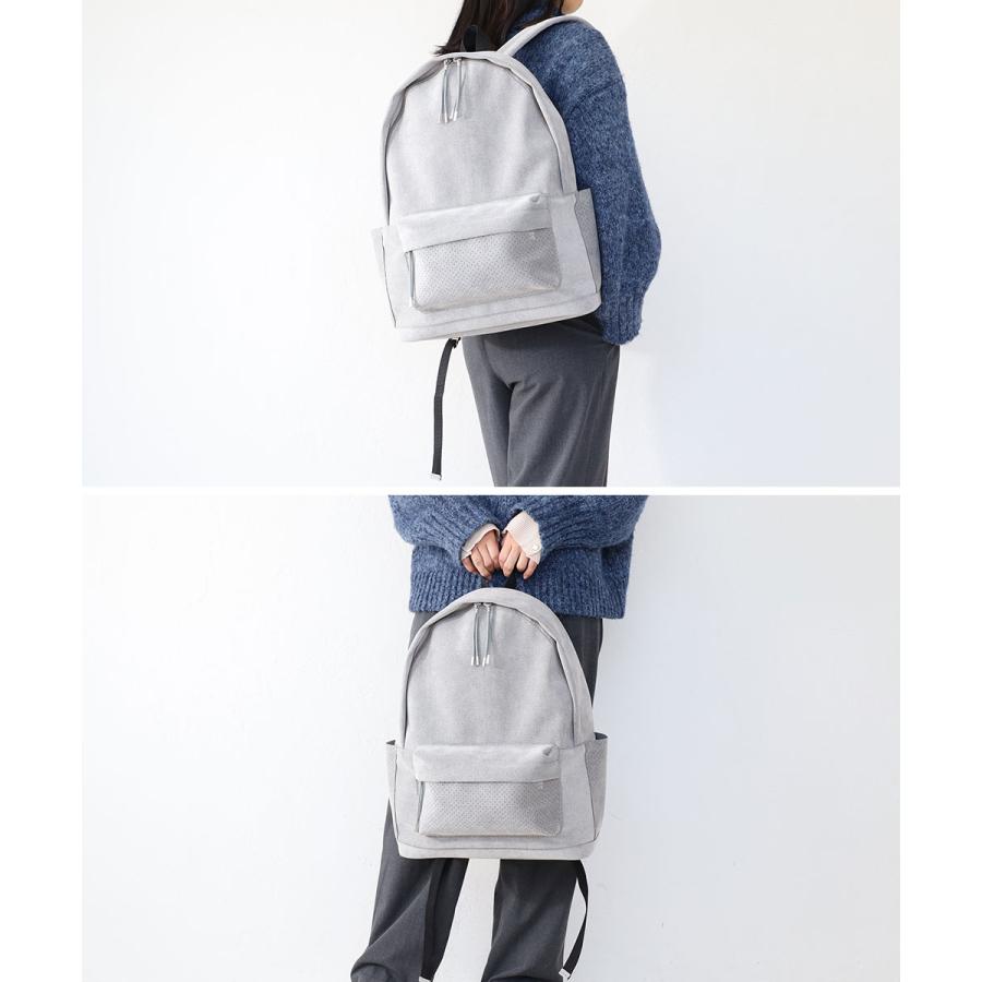 超軽量 洗える ウルトラスエード リュックサック MNNG 洗濯可 Rucksack Large RS2-US 通勤 レザー調 デイパック Lサイズ  正規品 もののぐ mononogu A4の画像
