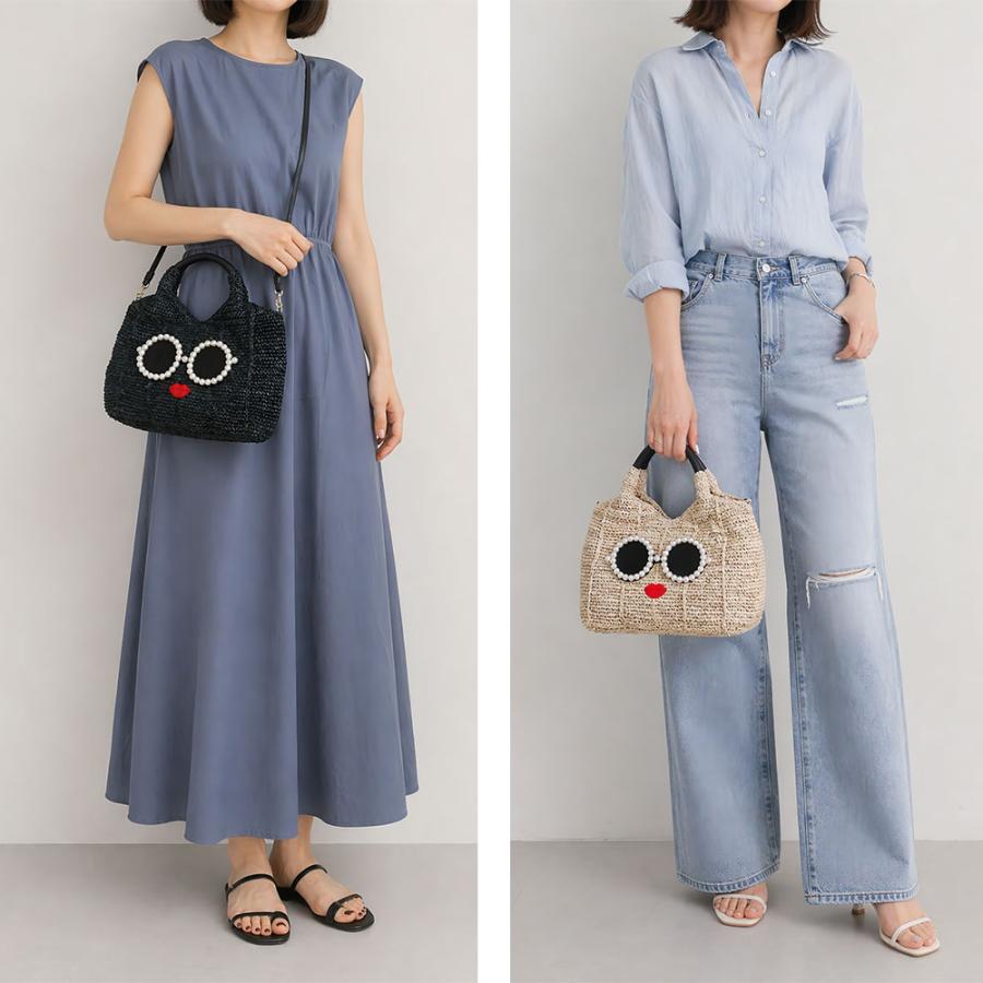 a-jolie アジョリー カゴバッグ 手持ちバッグ 2WAY sim26-ss10 ハンドバッグ ショルダーバッグ 肩掛け 斜め掛け レディース おしゃれ かわいい かごバッグの画像