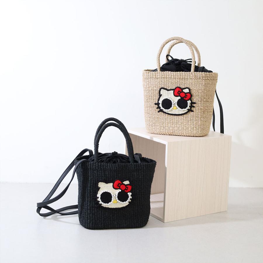 a-jolie アジョリー キティ トートバッグ 手持ちバッグ 2WAY sim26-ss13 レディース 春夏 お出かけ バッグ かごバッグの画像