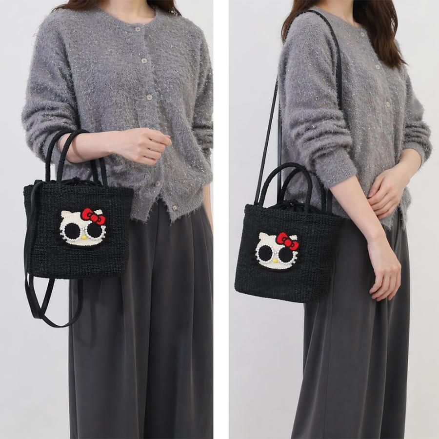a-jolie アジョリー キティ トートバッグ 手持ちバッグ 2WAY sim26-ss13 レディース 春夏 お出かけ バッグ かごバッグの画像