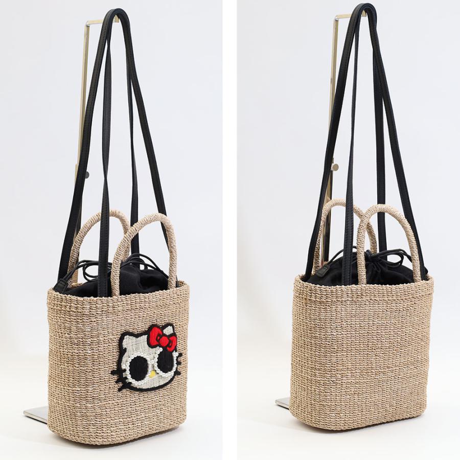 a-jolie アジョリー キティ トートバッグ 手持ちバッグ 2WAY sim26-ss13 レディース 春夏 お出かけ バッグ かごバッグの画像