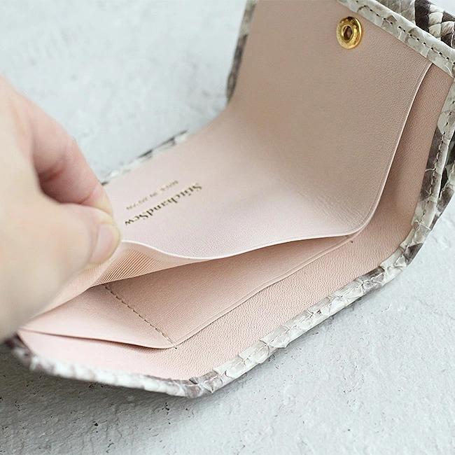 【セール】ステッチアンドソー 三つ折り財布 パイソンレザー 蛇革 StitchandSew wallet tf106 コンパクト ミニ財布 コインケース 本革 akz-ks｜touzaiyamakaban｜12