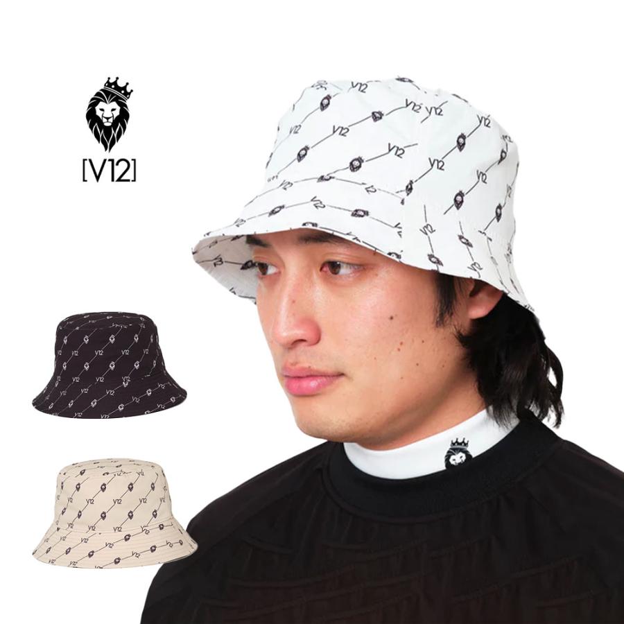 V12 ブィトゥエルブ バケットハット v122420-cp05  キャップ ゴルフ バケハ  黒 白 ネイビー 紺 ブラック ホワイト  旅行  カジュアル シンプル デザイン V12（ヴィ・トゥエルヴ） ブィトゥエルブ バケットハット v122420-cp05